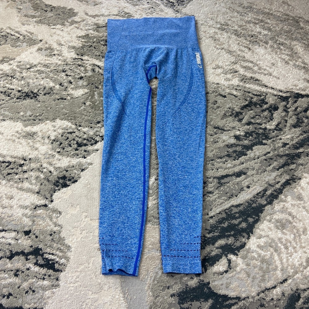Gymshark Dry Moisture Compression Leggings Sz Small Blue High Waisted Gym Sports